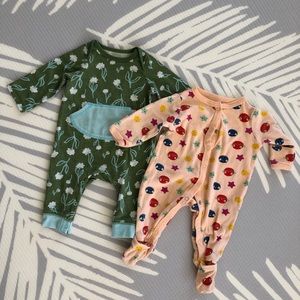 2 NB footie onesies (girls)